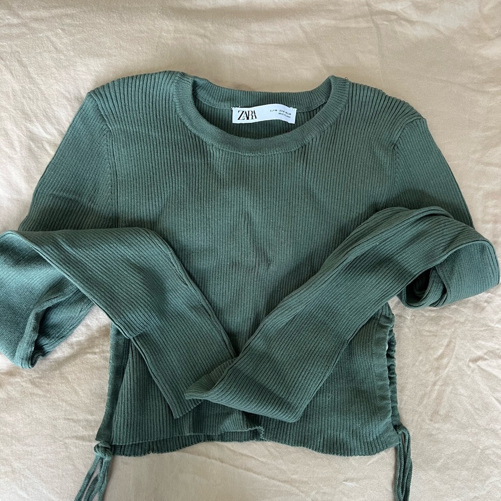 Zara Forest Green Knit Top